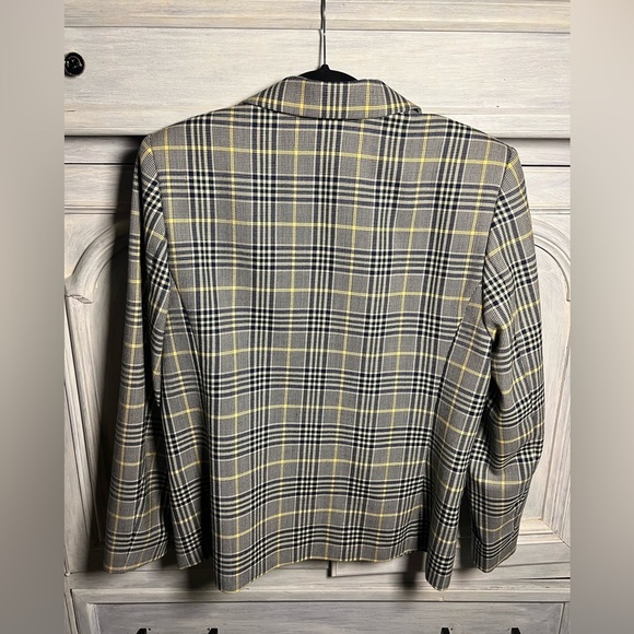 Vintage Pendleton Navy & Yellow Tartan Plaid Virgin Wool Blazer Preppy Academia - Picture 7 of 7